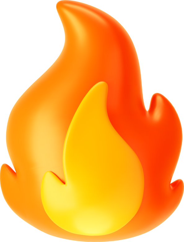 3d fire flame icon